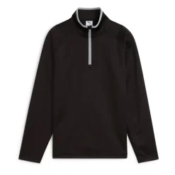 Boys Waffle Fleece 1/4 Zip Musta