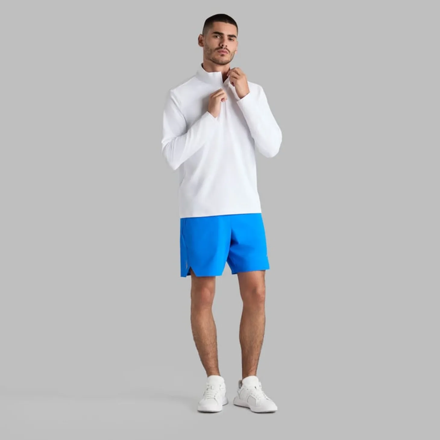 Brushed Back Tech Quarter Zip Valkoinen