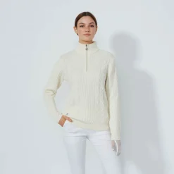 Cable Ls Pullover Lined Valkoinen