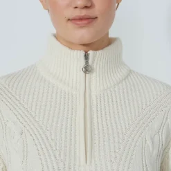 Cable Ls Pullover Lined Valkoinen