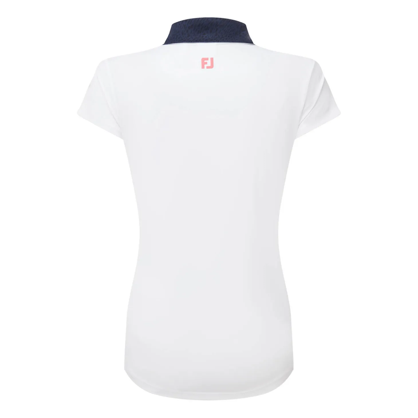 Cap Sleeve Print Trim Lisle Valkoinen