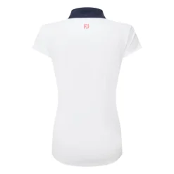 Cap Sleeve Print Trim Lisle Valkoinen