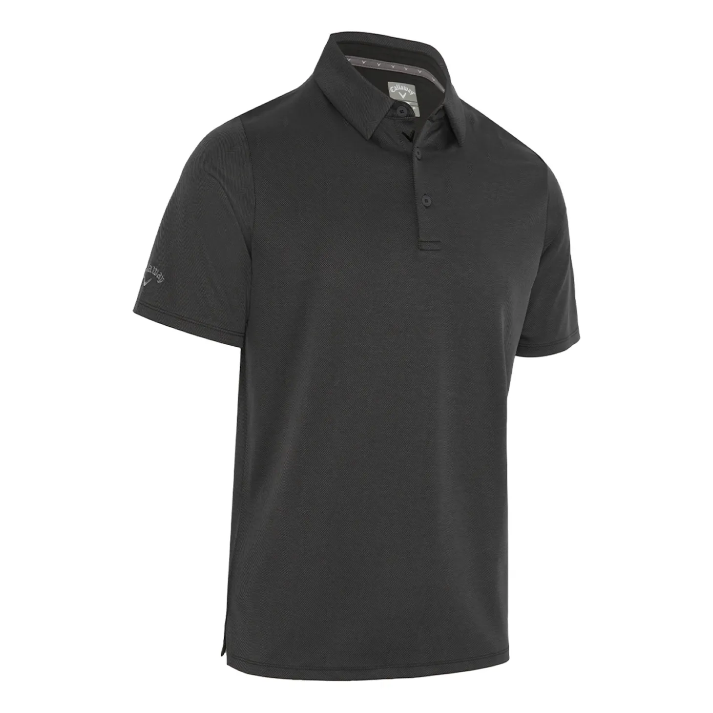 Chev Twill Jacquard Polo Musta