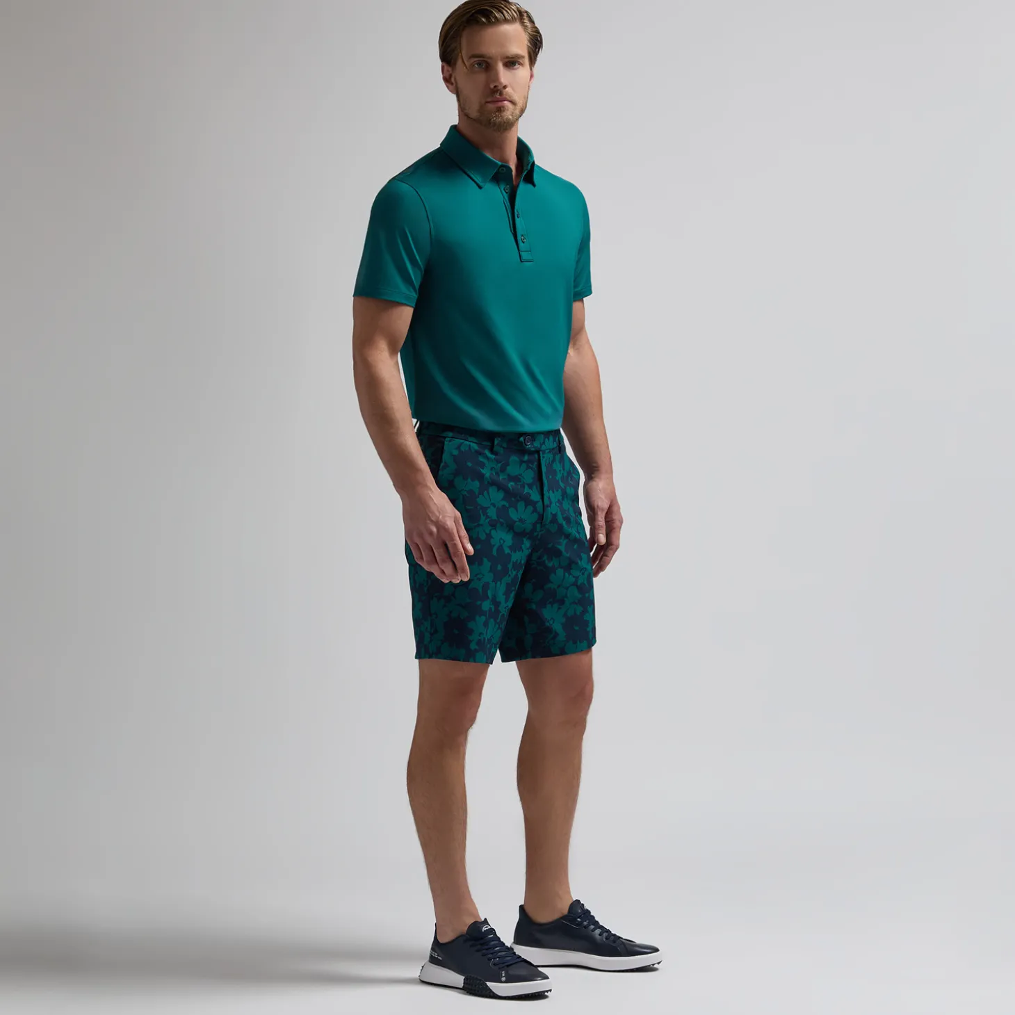 Contrast Floral 4-Way Stretch Sininen