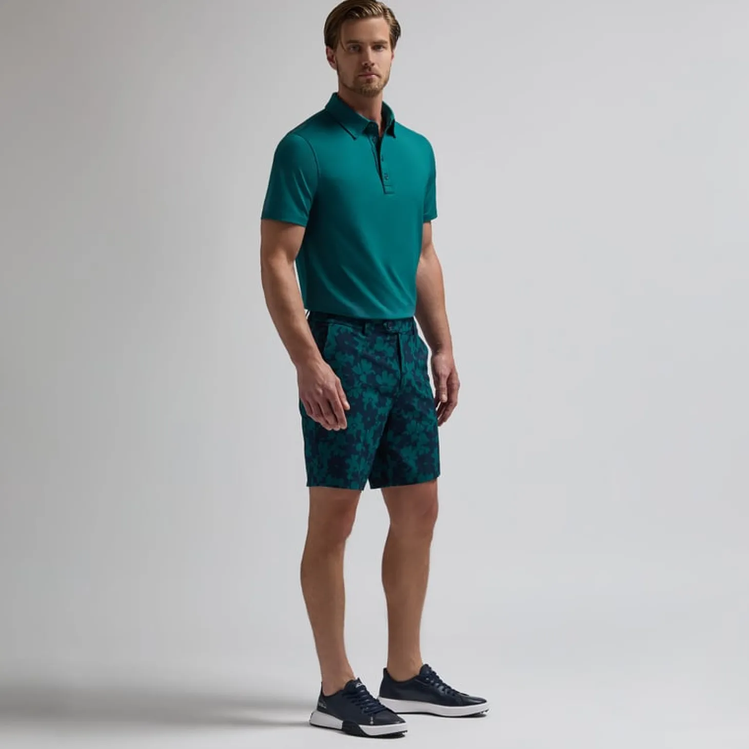 Contrast Floral 4-Way Stretch Sininen