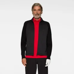 Devin Hybrid Knit Zip Sweater Musta