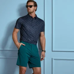 Geometric Floral Tech Jersey Polo Sininen