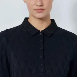 Graphic Jaquard Ls Poloshirt Musta