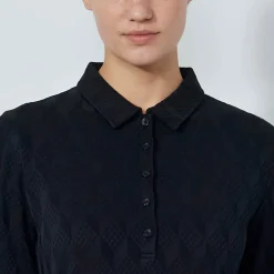 Graphic Jaquard Ls Poloshirt Musta