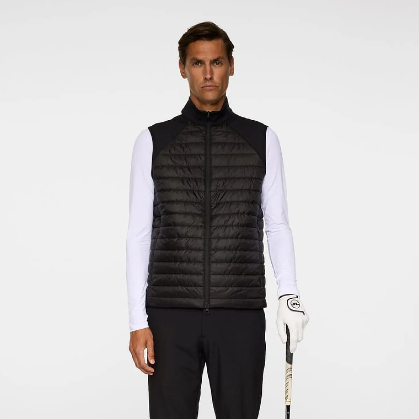 Hayden Quilt Hybrid Vest Musta