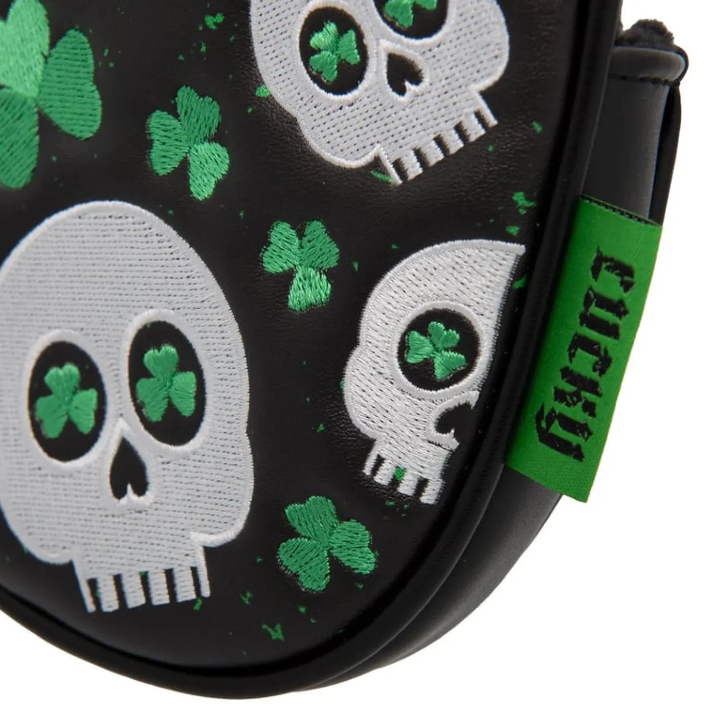 Headcover Putter Mallet Musta Vihreä