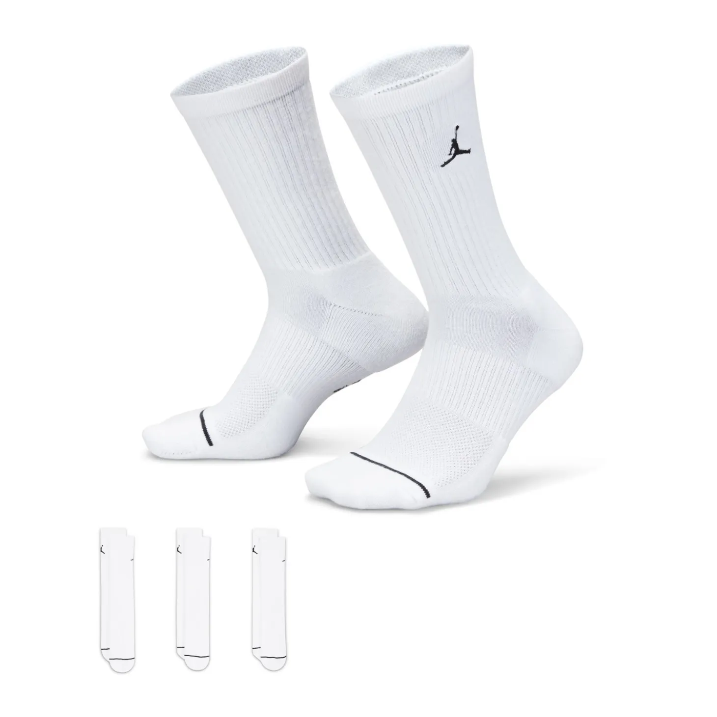Jordan Everyday Crew Socks 3 Pairs Valkoinen