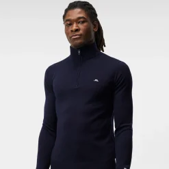 Kian Zipped Golf Sweater Sininen