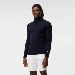 Kian Zipped Golf Sweater Sininen