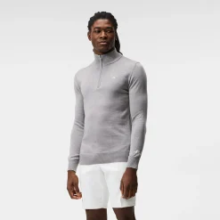 Kian Zipped Golf Sweater Harmaa
