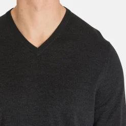 Ls V-Neck Merino Harmaa