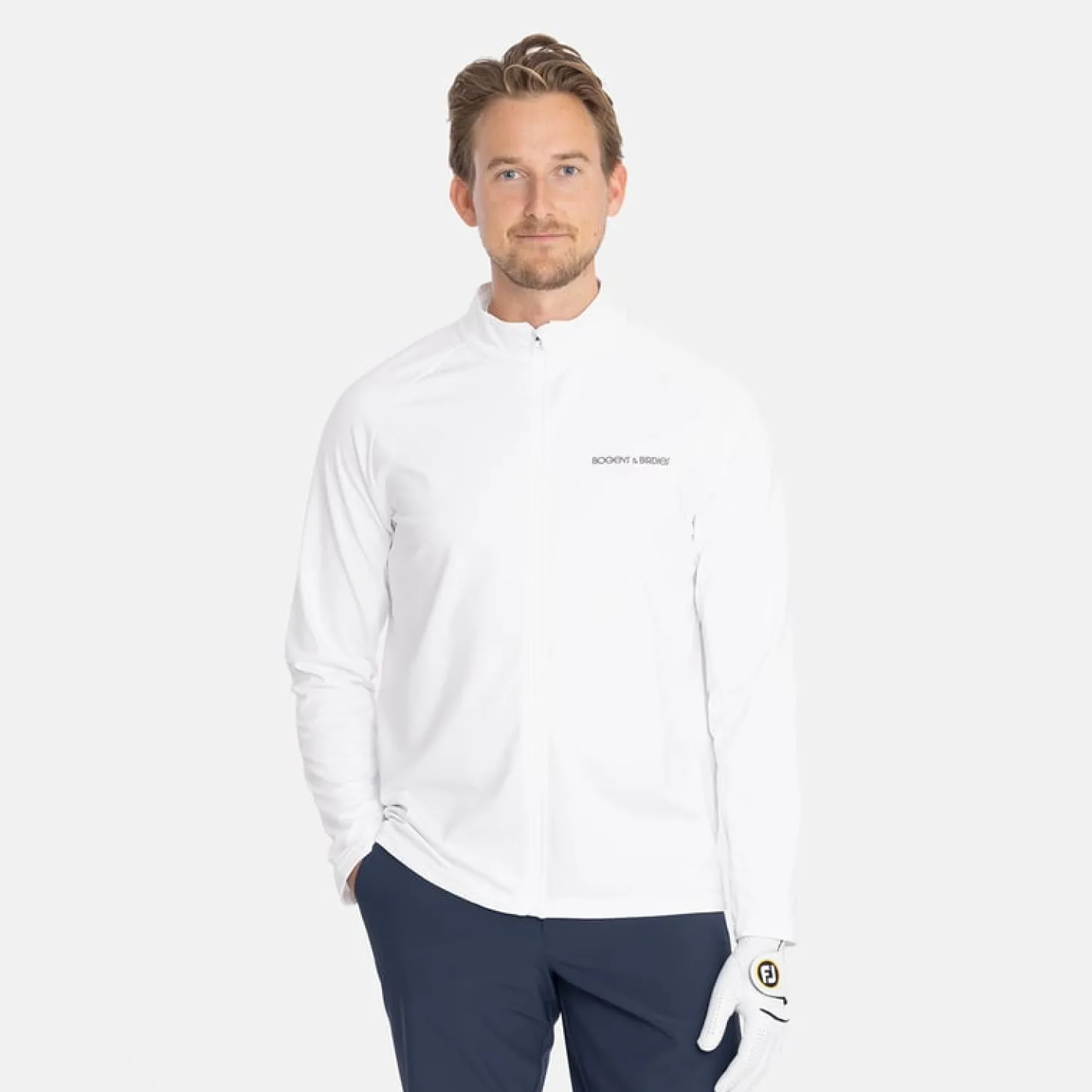M Mid Layer LS Full-Zip Valkoinen