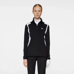 Mae Quarter Zip Mid Layer Musta