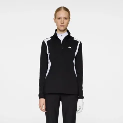 Mae Quarter Zip Mid Layer Musta