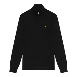 Merino Blend Quarter Zip Musta