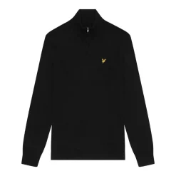Merino Blend Quarter Zip Musta