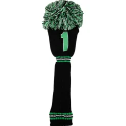 PomPom Headcover Driver Musta Vihreä
