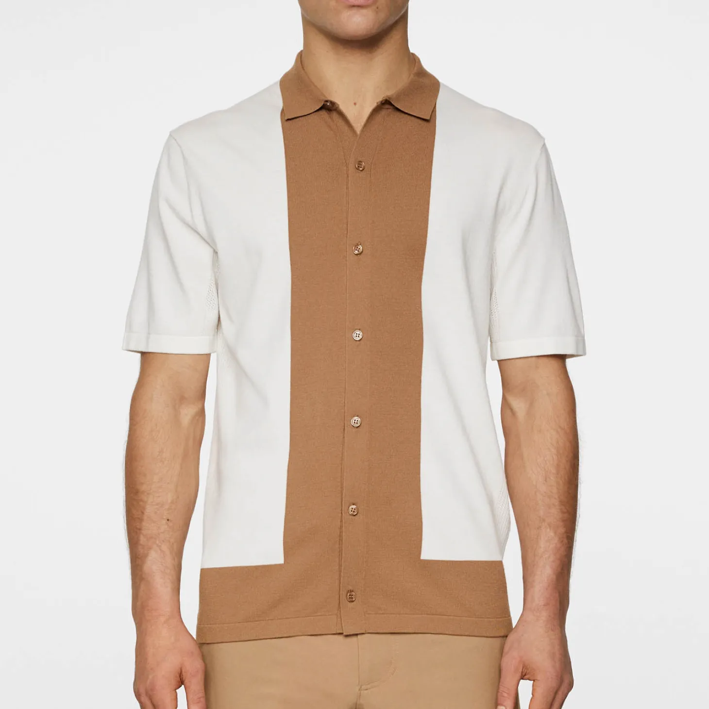 Rue Knitted Polo Shirt Valkoinen