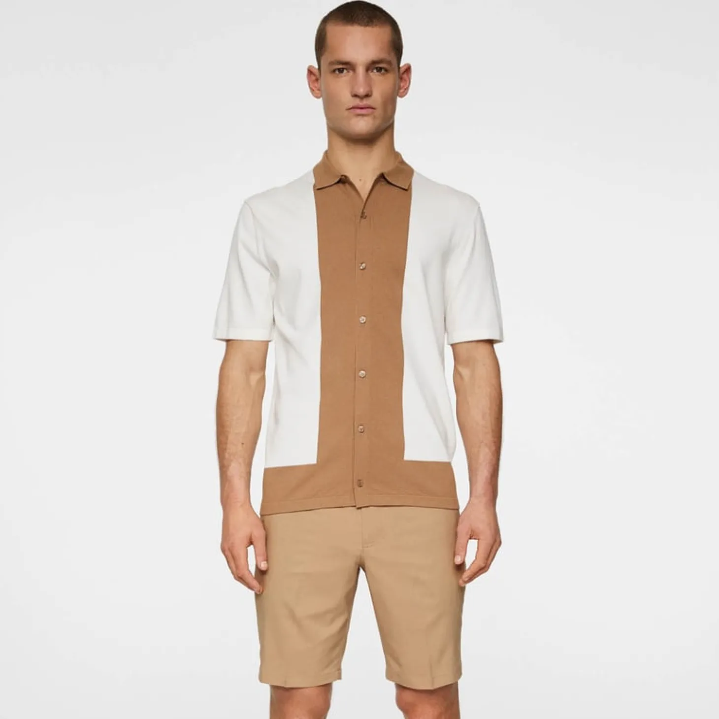 Rue Knitted Polo Shirt Valkoinen