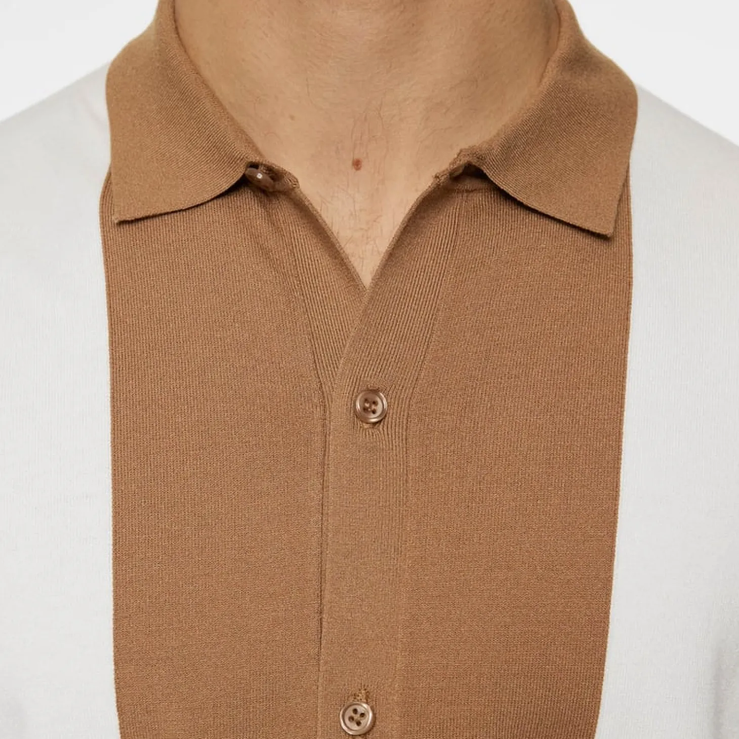 Rue Knitted Polo Shirt Valkoinen