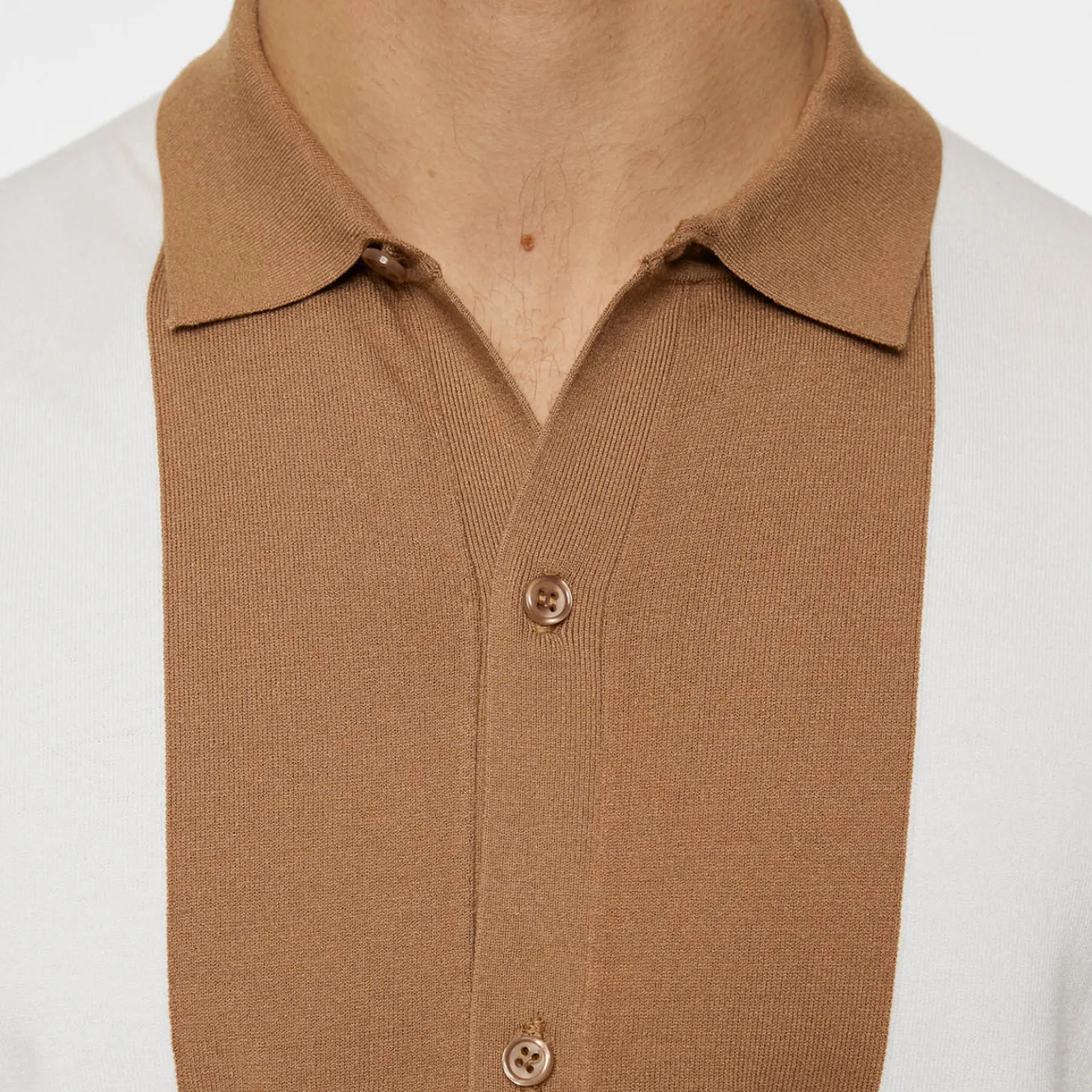 Rue Knitted Polo Shirt Valkoinen