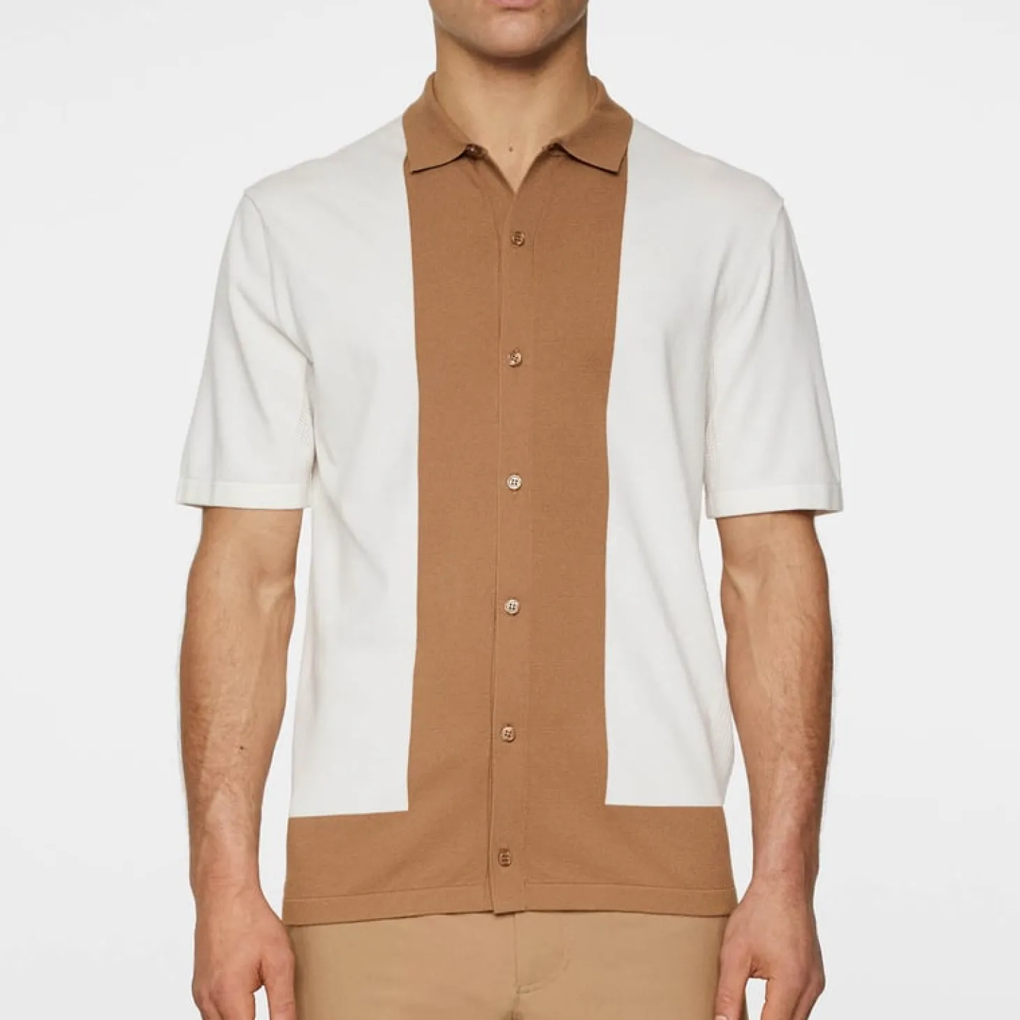Rue Knitted Polo Shirt Valkoinen