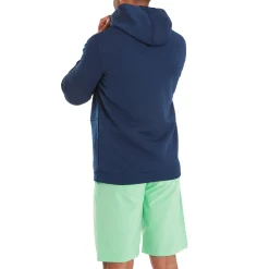 Textured Knit Hoodie Sininen