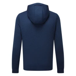 Textured Knit Hoodie Sininen