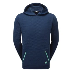 Textured Knit Hoodie Sininen