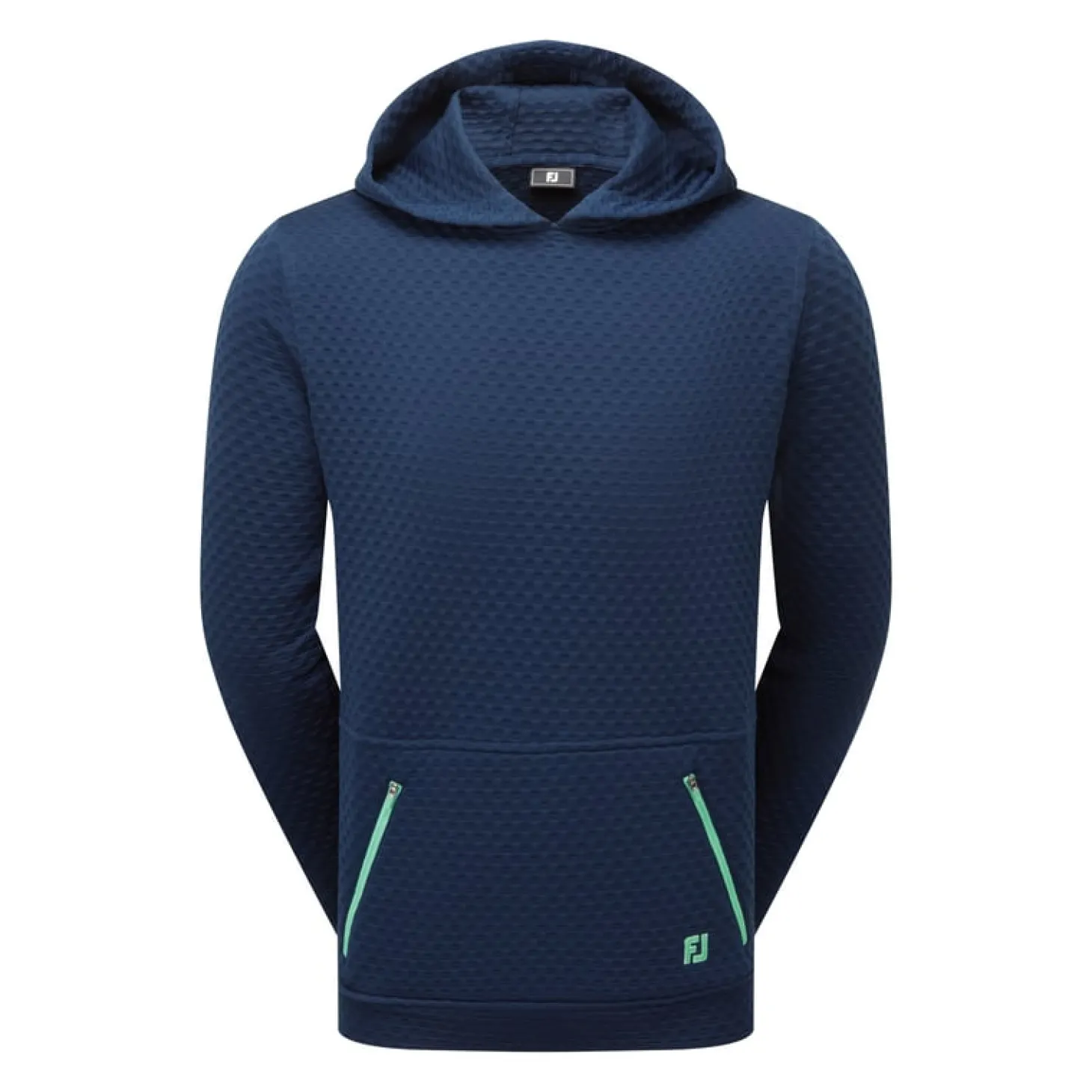Textured Knit Hoodie Sininen