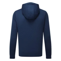Textured Knit Hoodie Sininen