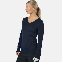 Vernon V-Neck Merino Sininen