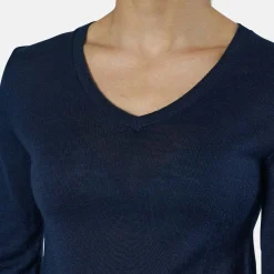 Vernon V-Neck Merino Sininen