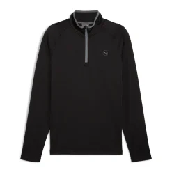 Waffle Fleece 1/4 Zip Musta