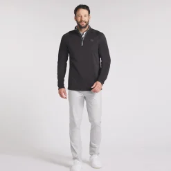 Waffle Fleece 1/4 Zip Musta