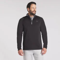 Waffle Fleece 1/4 Zip Musta