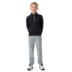 Youth Ls 1/4 Zip Hex Fleece Musta